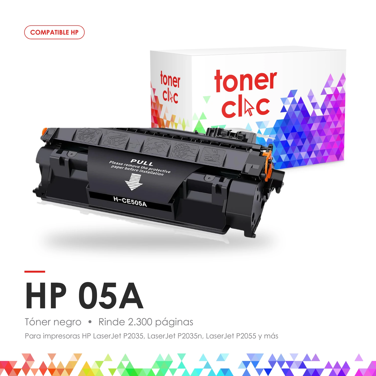 Tóner alternativo HP 05A negro, rinde 2.300 páginas