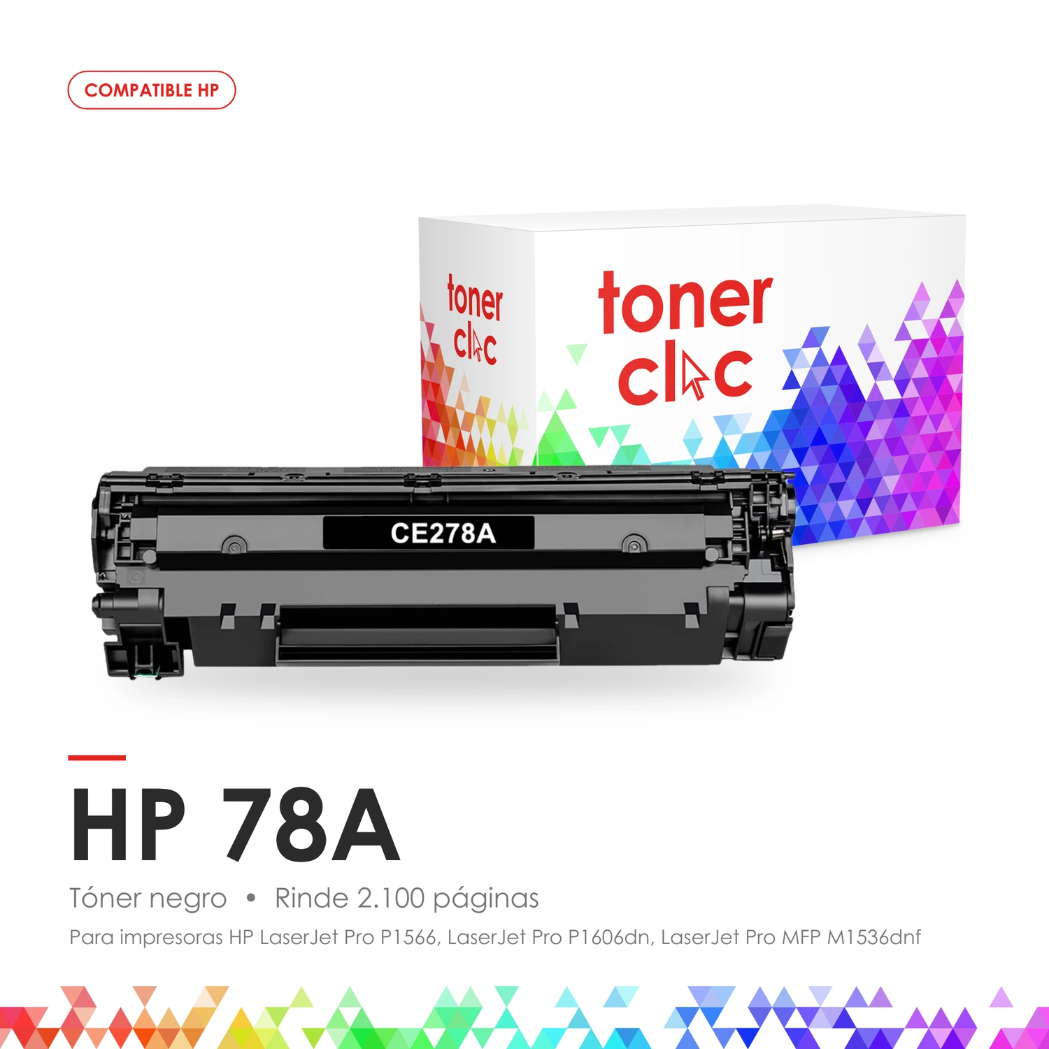 Tóner alternativo HP 78A negro, rinde 2.100 páginas