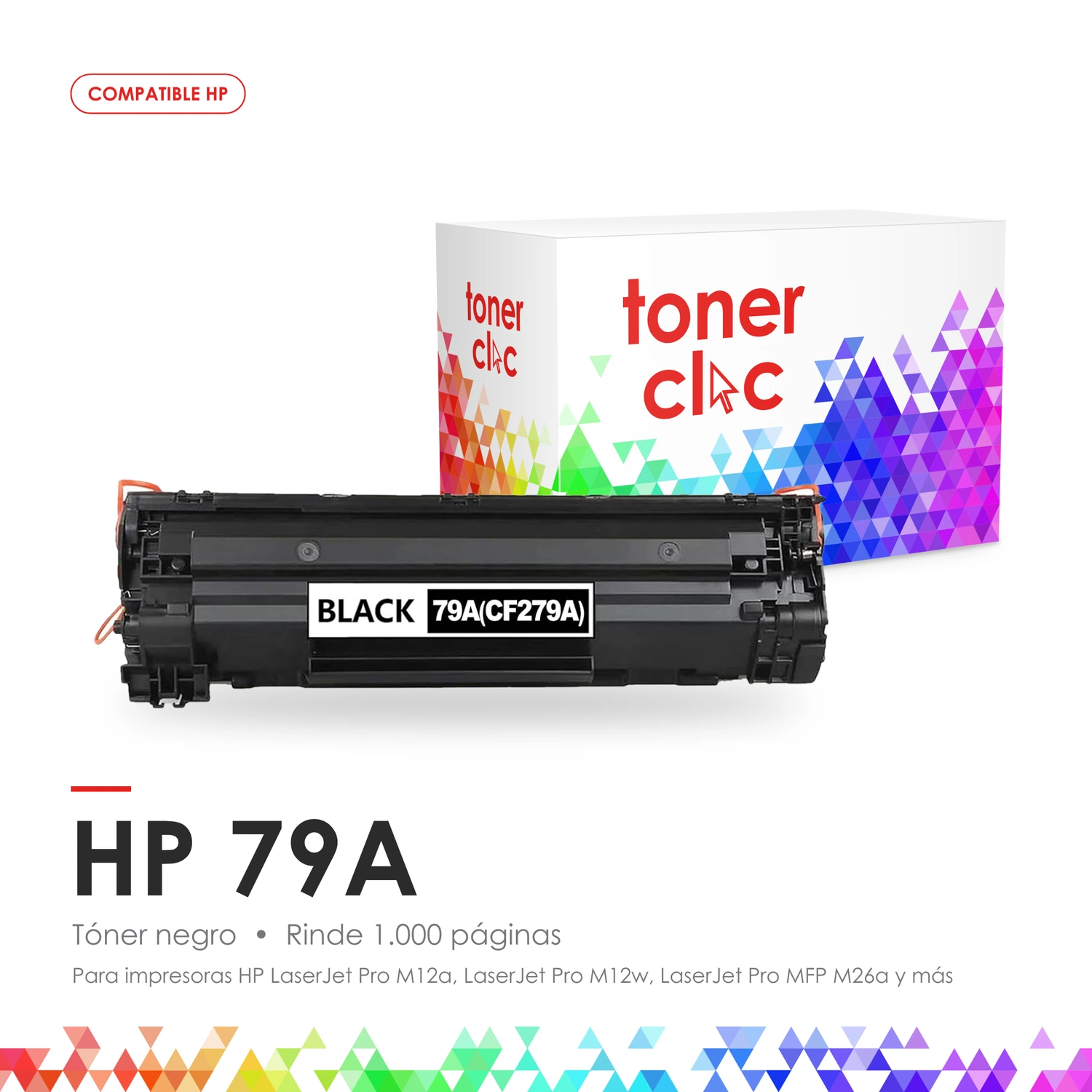 Tóner alternativo HP 79A negro, rinde 1.000 páginas
