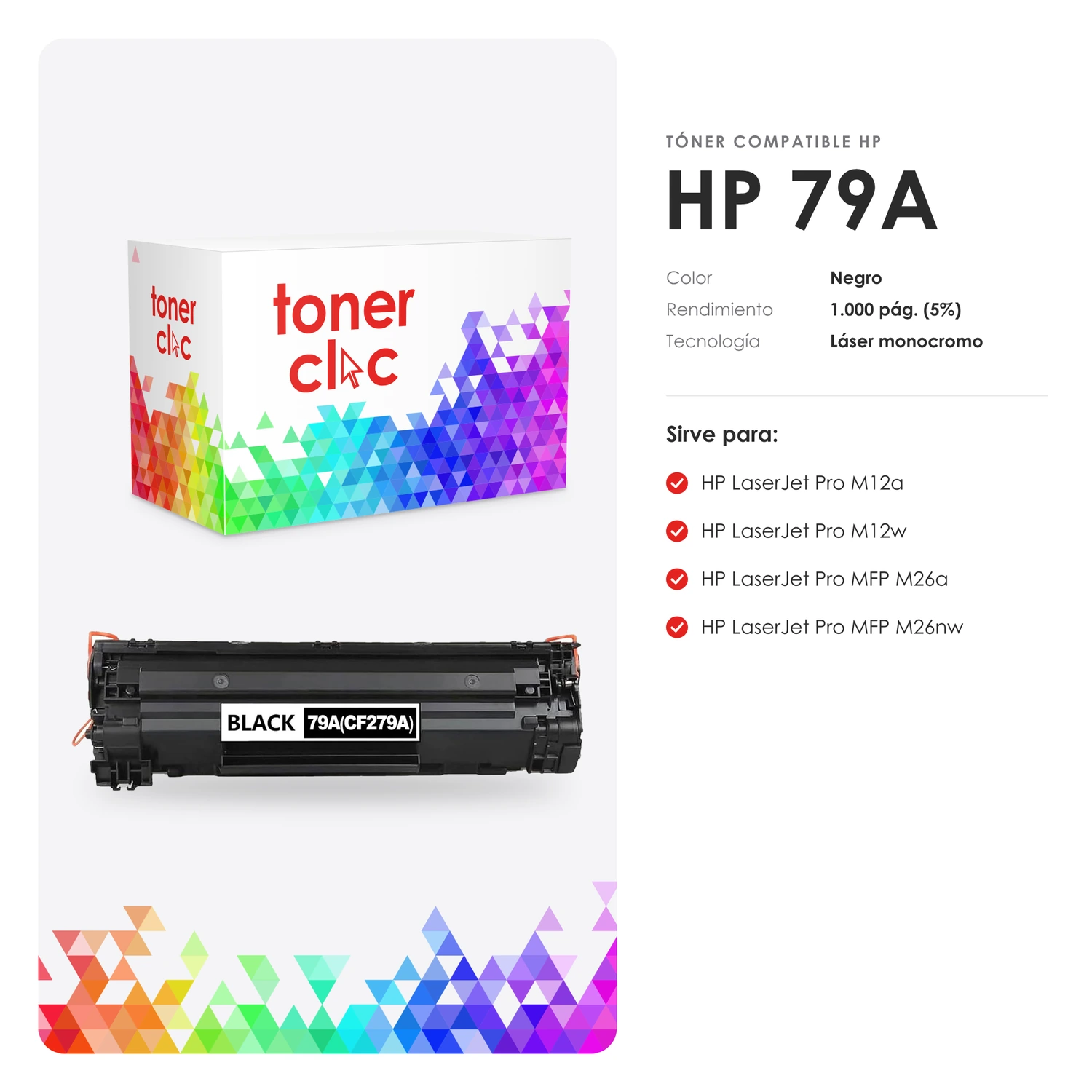 Tóner alternativo HP 79A (CF279A) negro - Imagen 2