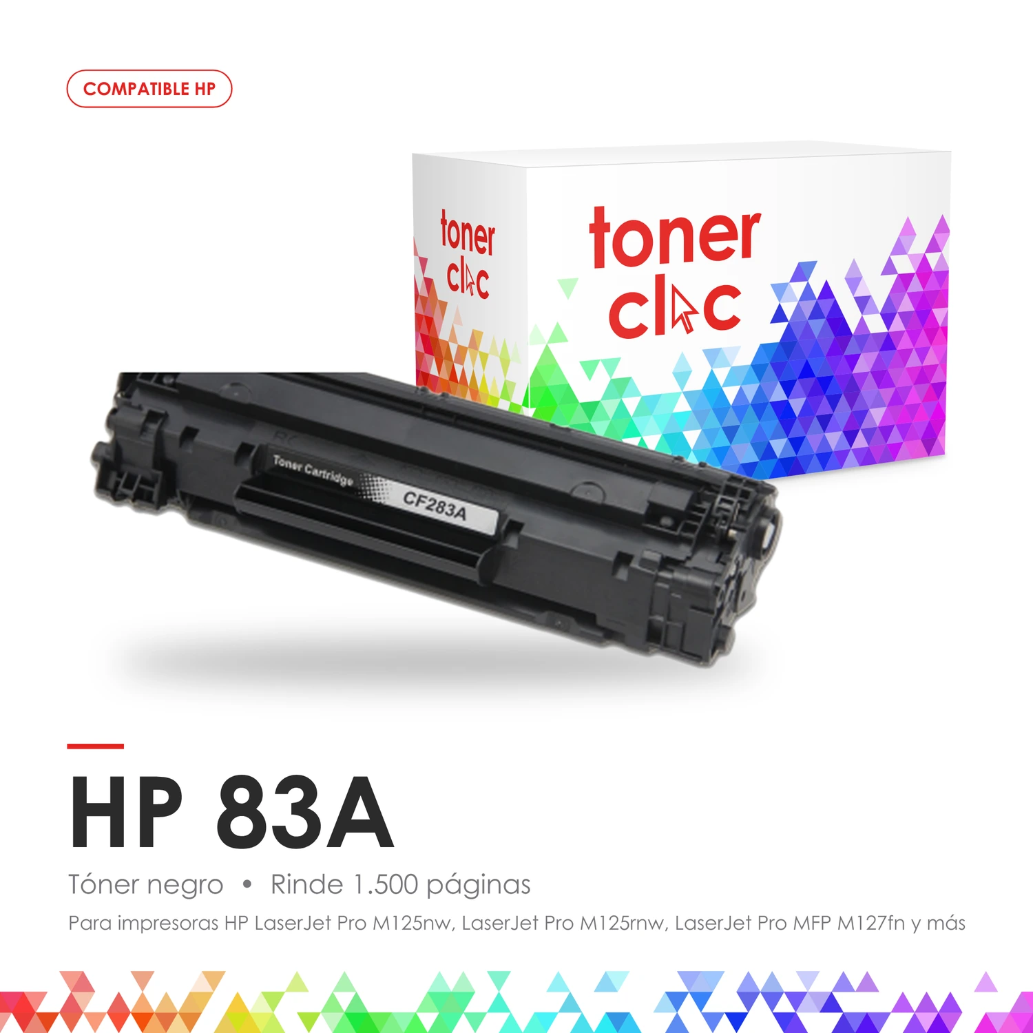 Tóner alternativo HP 83A negro, rinde 1.500 páginas