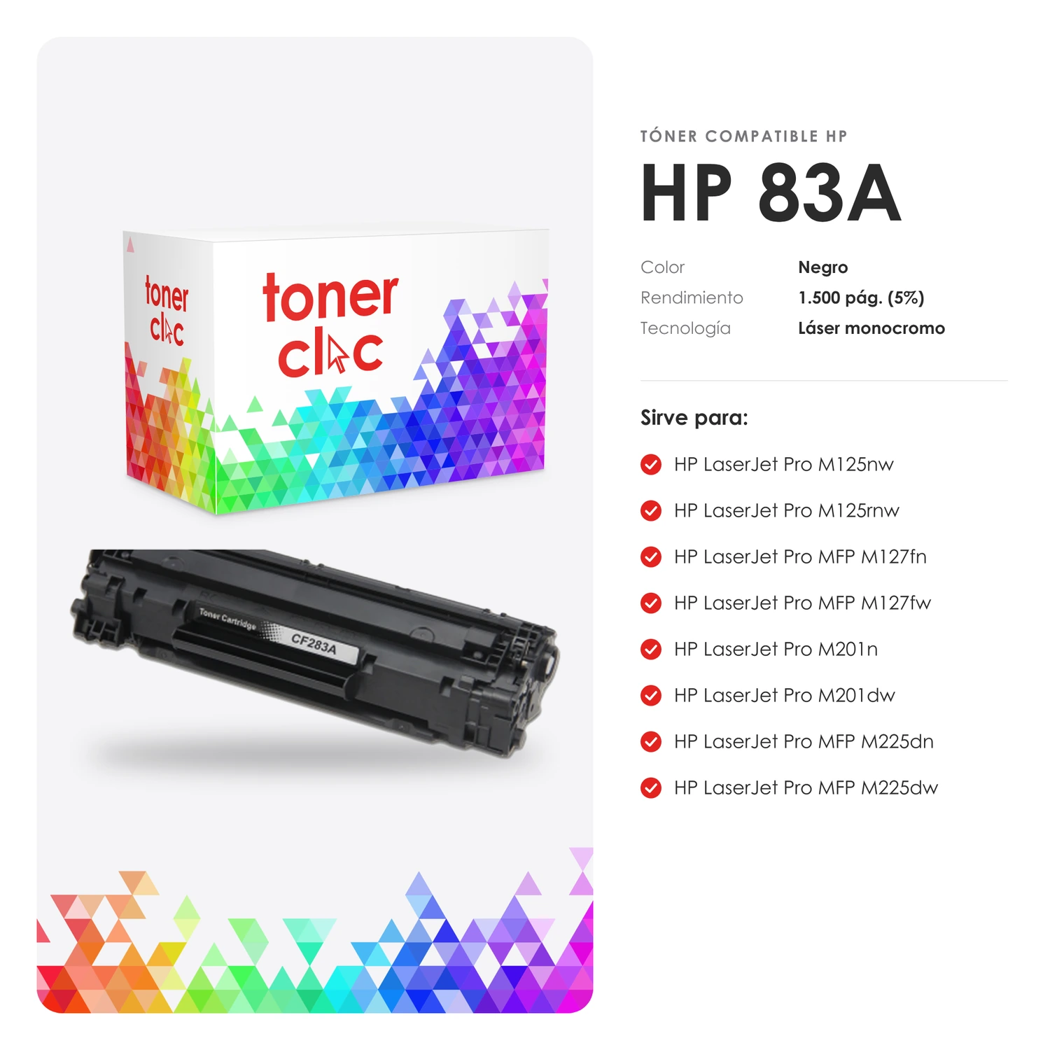 Tóner alternativo HP 83A (CF283A) negro - Imagen 2
