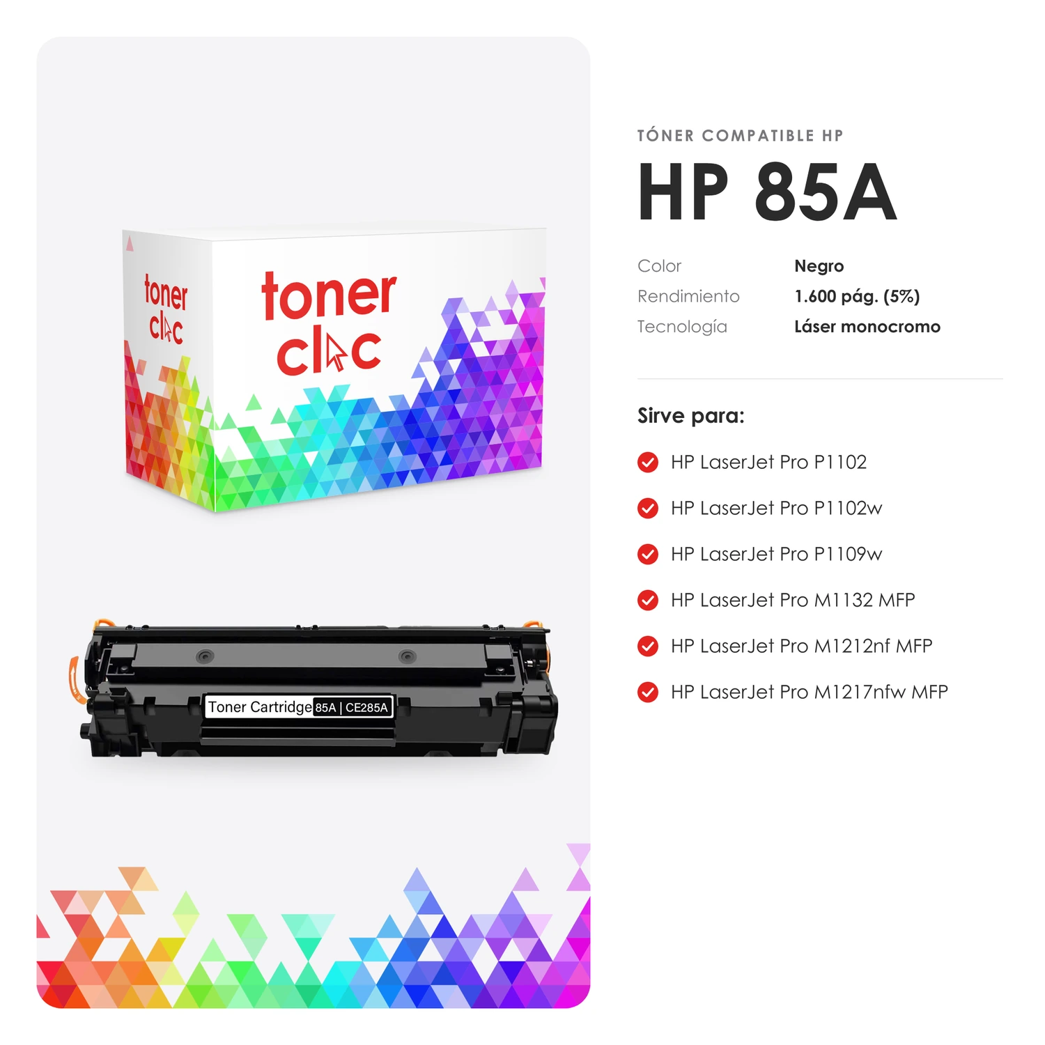 Tóner alternativo HP 85A (CE285A) negro - Imagen 2