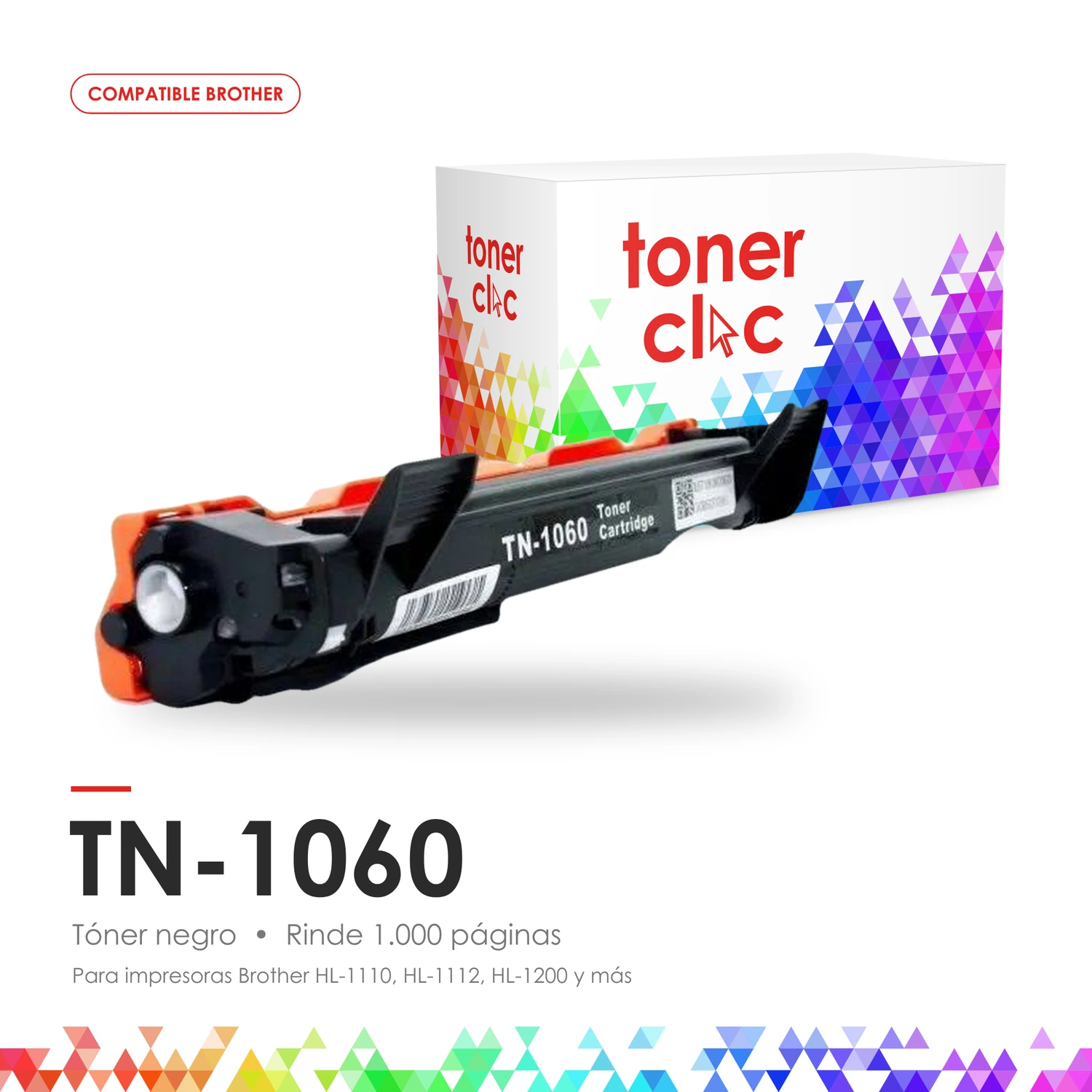 Tóner alternativo Brother TN-1060 negro, rinde 1.000 páginas