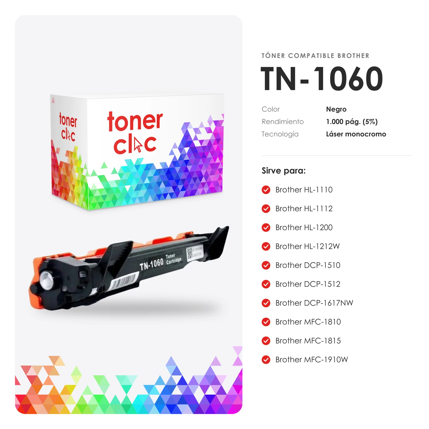 TONER BROTHER TN 1060 - Imagen 2